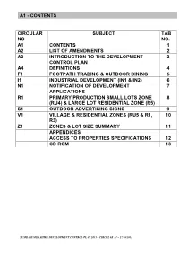 Contents Circular No Subject Tab No