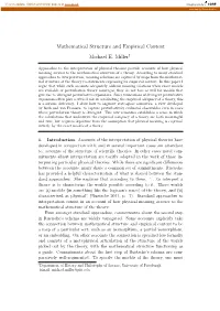 Mathematical Structure and Empirical Content Michael E. Miller†