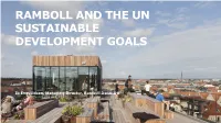 Ramboll and the Un Sustainable Development Goals