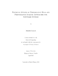 Empirical Studies of Performance Bugs and Performance Analysis Approaches for Software Systems