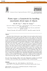 Fuzzy Types: a Framework for Handling Uncertainty About Types of Objects Tru H