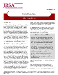 Implicit Racial Bias