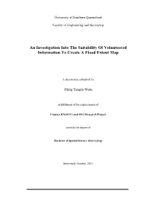 An Investigation Into the Suitability of Volunteered Information to Create a Flood Extent Map