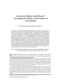 Does Area Studies Need Theory? Revisiting the Debate on the Future of Area Studies