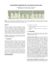 Learning Motion Manifolds with Convolutional Autoencoders
