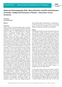 Micro Extraction and HPLC Quantification of Aucubin, Catalpol and Acteoside in Plantain - Jenny Zhao- Lincoln University