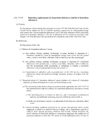 Reporting Requirements for Hazardous Substances and List of Hazardous Substances