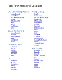 Tools for Instructional Designers
