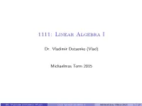 1111: Linear Algebra I
