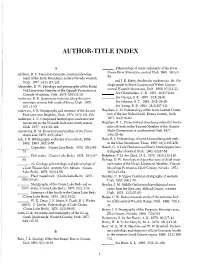 Author-Title Index