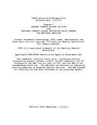 Chapter I GENERAL CORRECT CODING POLICIES for NATIONAL CORRECT CODING INITIATIVE POLICY MANUAL for MEDICARE SERVICES