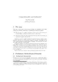 Compositionality and Ambiguity∗
