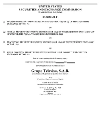Grupo Televisa, S.A.B. (Exact Name of Registrant As Specified in Its Charter)