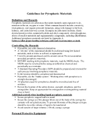Guidelines for Pyrophoric Materials