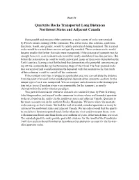 Quartzite Rocks Transported Long Distances Northwest States and Adjacent Canada