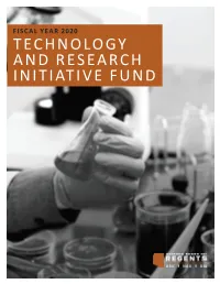 2020 Technology and Research Initiative Fund Annual Report