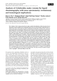 Analysis of Colubroidea Snake Venoms by Liquid Chromatography with Mass Spectrometry: Evolutionary and Toxinological Implications