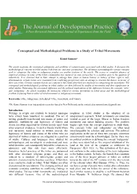 Conceptual and Methodological Problems in a Study of Tribal Movements