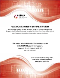 GUARDER: a Tunable Secure Allocator