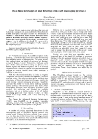 Real Time Interception and Filtering of Instant Messaging Protocols