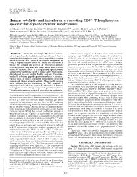Secreting CD8 T Lymphocytes Specific for Mycobacterium