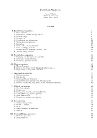 Statistical Physics II