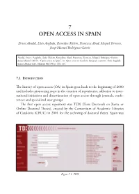 7 Open Access in Spain