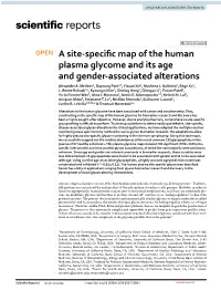 A Site-Specific Map of the Human Plasma Glycome and Its Age And