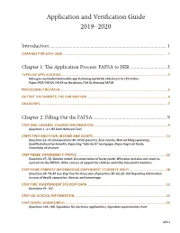 Application and Verification Guide 2019–2020