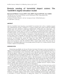 Remote Sensing of Terrestrial Impact Craters: the Tandem-X Digital Elevation Model