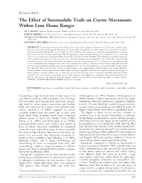 The Effect of Snowmobile Trails on Coyote Movements Within Lynx Home Ranges