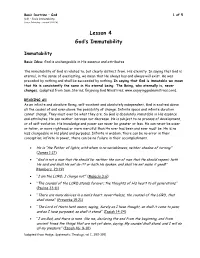 The Immutability of God Is Related To, but Clearly Distinct From, His Eternity