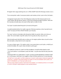 2020 Coach Pitch Ground Rules for D2 9/10 Softball All Regular Little
