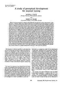 A Study of Perceptual Development for Musical Tuning