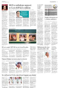 MGP to Withdraw Support to Goa's BJP-Led Coalition