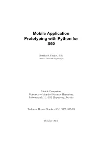 Mobile Application Prototyping with Python for S60