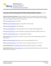 Scanning and Photo Management & Photo Editing Software Options