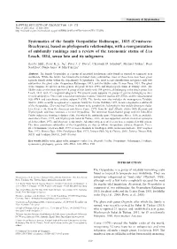 Systematics of the Family Ocypodidae Rafinesque, 1815 (Crustacea: Brachyura), Based on Phylogenetic Relationships, with a Reorga
