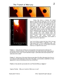 The Transit of Mercury 2
