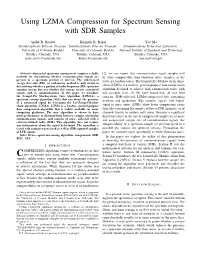 Using LZMA Compression for Spectrum Sensing with SDR Samples