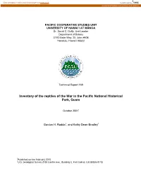 WAPA Reptile Survey 2001 Final Report