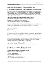 Appendix: Appropriated Video and Copyright