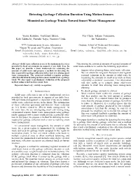 Detecting Garbage Collection Duration Using Motion Sensors Mounted on Garbage Trucks Toward Smart Waste Management