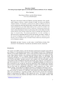 Discourse of Doubt: the Testing of Apocalyptic Figures in Jewish and Christian Traditions of Late Antiquity