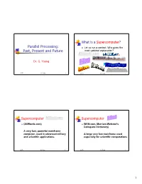 Parallel Processing: Past, Present and Future