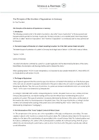 The Principles of the Doctrine of Equivalence in Germany Dr