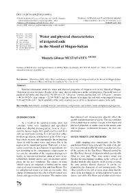 Water and Physical Characteristics of Irrigated Soils in the Massif of Mugan-Salyan
