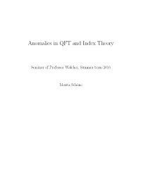 Anomalies in QFT and Index Theory
