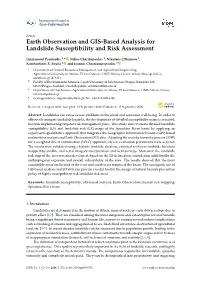 Earth Observation and GIS-Based Analysis for Landslide Susceptibility and Risk Assessment