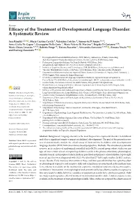 Efficacy of the Treatment of Developmental Language
